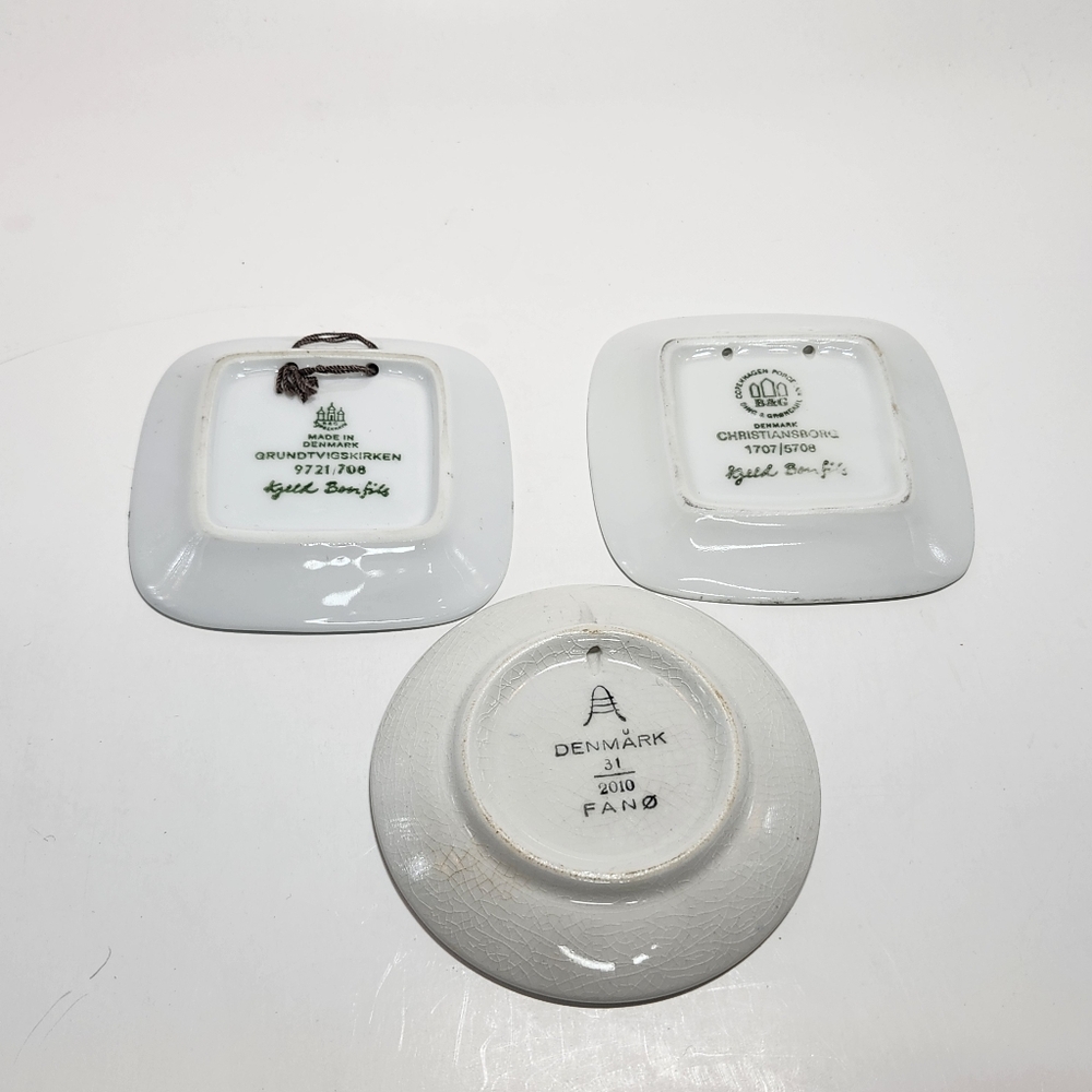 3 Mini Vit Copenhagen Denmark Plates" FANO", "Grundtvigs", & "Christiansborg" - Picture 13 of 17